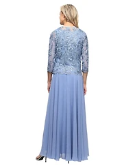 Alex Evenings Women's Scoop Neck Ball Gown & Jacket, 2-Piece Set