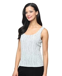 Alex Evenings Women's Jacquard Knit Scoop Neck Tank Top & Jacket, 2-Piece Set