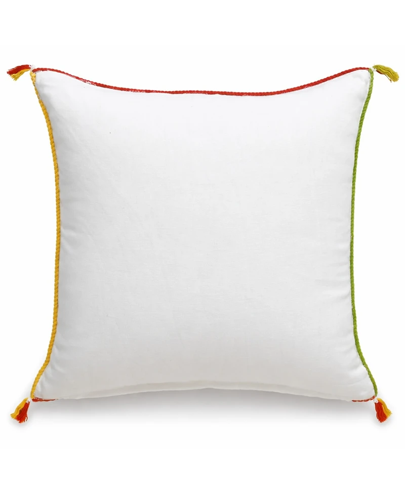 Vibhsa Tiny Fruits Spring Plaid Embroidered Decorative Pillow, 20" x 20"