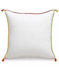 Vibhsa Tiny Fruits Spring Plaid Embroidered Decorative Pillow, 20" x 20"