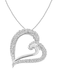 Diamond Heart Pendant Necklace (1/2 ct. t.w.) in 10k White Gold