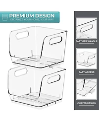 Sorbus Square Stackable Open Front Storage Bins - For Pantry