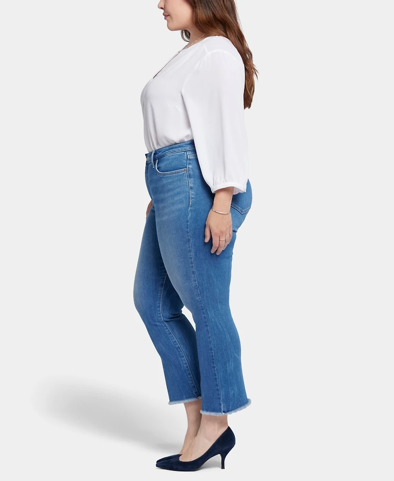 Nydj Plus Barbara Bootcut Ankle Jeans with Frayed Hems
