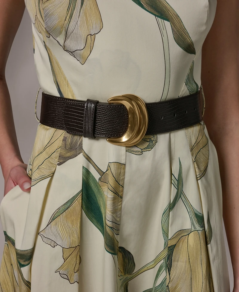 Donna Karan New York Petite Square-Neck Printed Dress