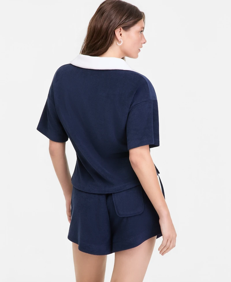 On 34th Women's Knit Terry Polo Top, Macy's Exclusive