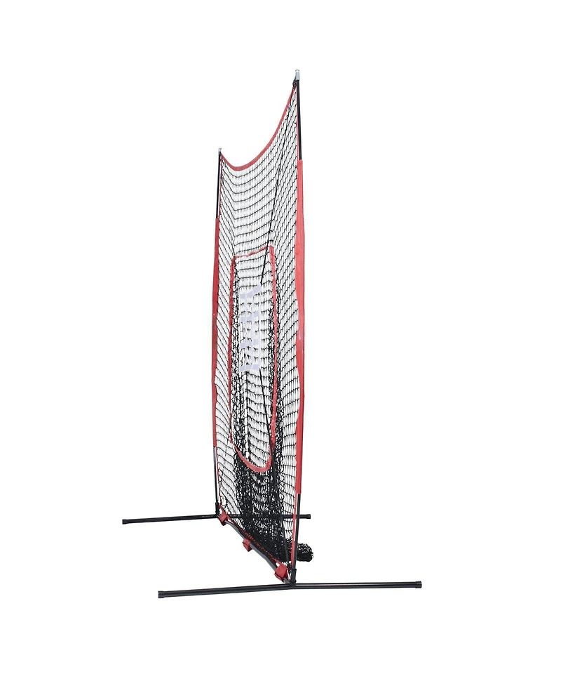 Mecale 7 x 7 Ft Baseball Softball Practice Net with Bow Frame, Tee and Ball Collector