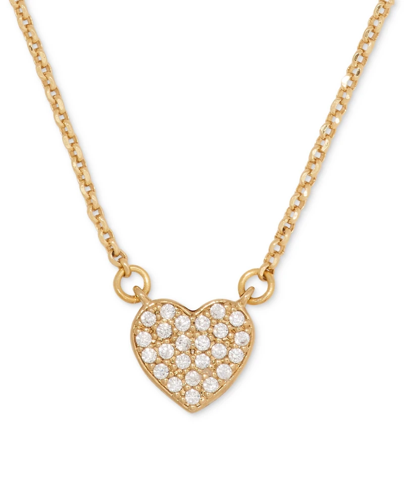 kate spade new york Cubic Zirconia Pave Heart Pendant Necklace