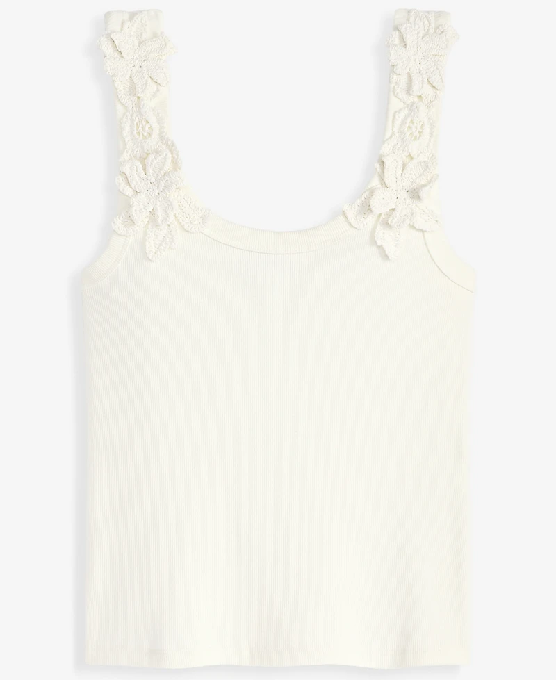 On 34th Women's Scoop-Neck Floral Crochet Tank Top, Macy's Exclusive