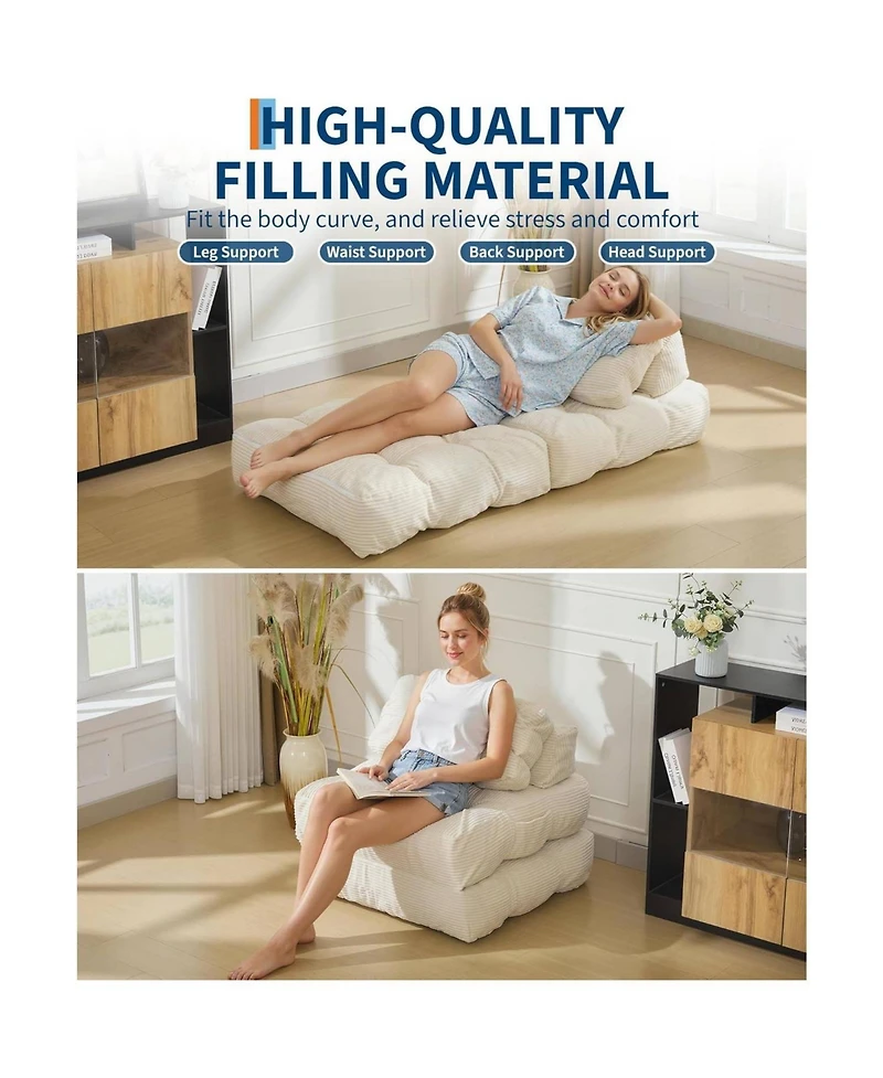 gaomon Folding Sofa Bed,Convertible Sleeper Chair with Pillow