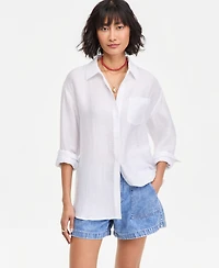 On 34th Women's Gauze Relaxed Button-Down Shirt, Macy's Exclusive
