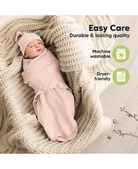 3pk Organic Swaddle Sleep Sacks with Knot Hats, Newborn 0-3 Months