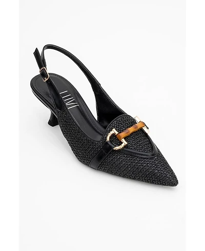 Prologue Shoes Women's Osca Pointed Toe Buckled Slingback Pump