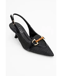 Prologue Shoes Women's Osca Pointed Toe Buckled Slingback Pump