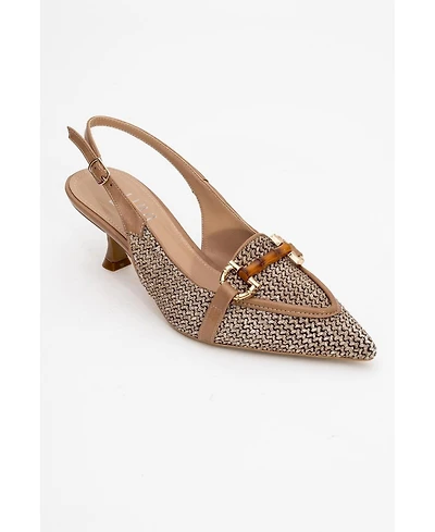 Prologue Shoes Women's Osca Pointed Toe Buckled Slingback Pump