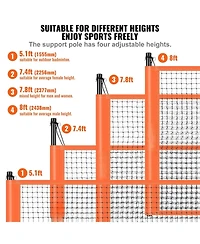 Mecale Volleyball and Badminton Combo Set with Adjustable Net and Carry Bag