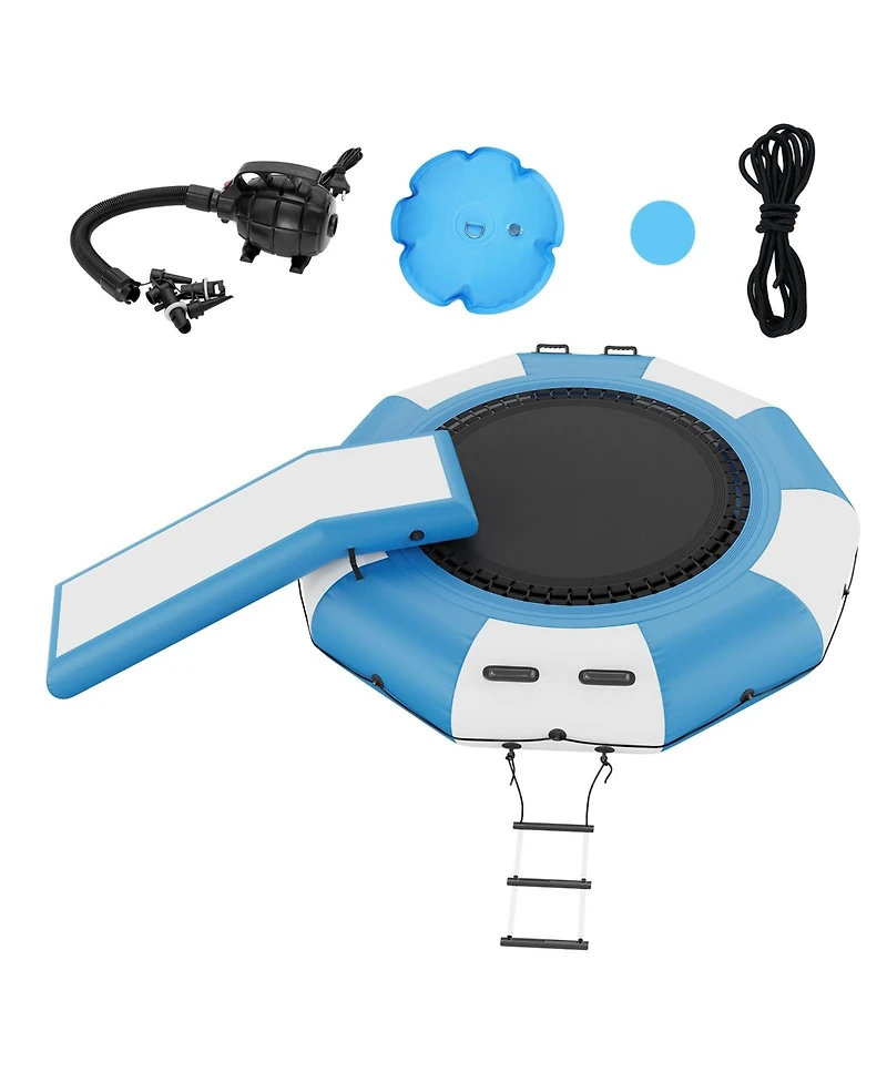 Mecale Inflatable Water Bouncer with Slide, Ladder and Air Pump