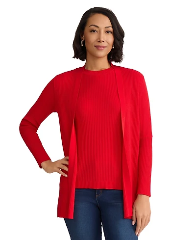 Jones New York Women's Long-Sleeve Collarless Cardigan