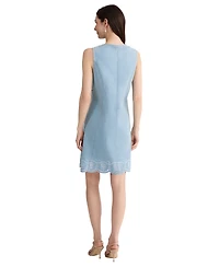 Jones New York Women's Sleeveless Embroidered Midi Shirtdress