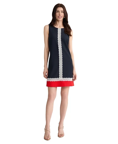 Jones New York Women's Sleeveless Round Neck Swing Dress