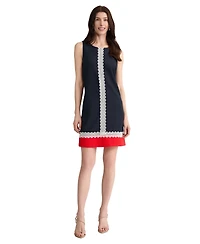 Jones New York Women's Sleeveless Round Neck Swing Dress