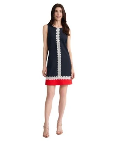 Jones New York Womens Sleeveless Round Neck Swing Dress