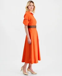 Anne Klein Women's Raglan-Sleeve Midi Shirtdress