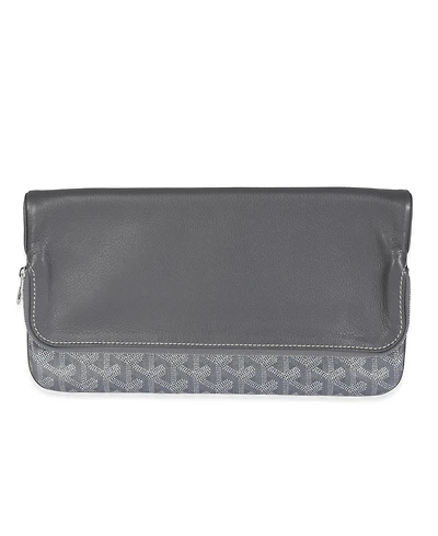 Pre-Owned Goyard Grey Goyardine Canvas Sainte Marie Soft Clutch