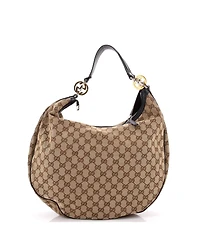 Pre-Owned Gucci Large Twins Hobo Gg Canvas