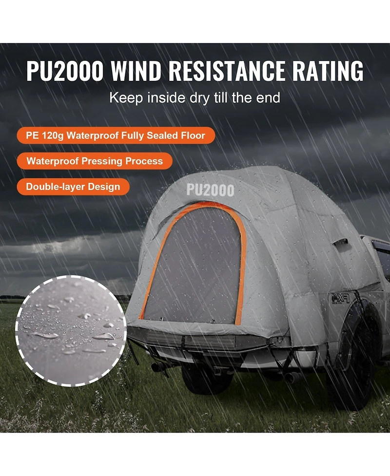 Mecale Truck Bed Tent for 2-3 People with Rainfly