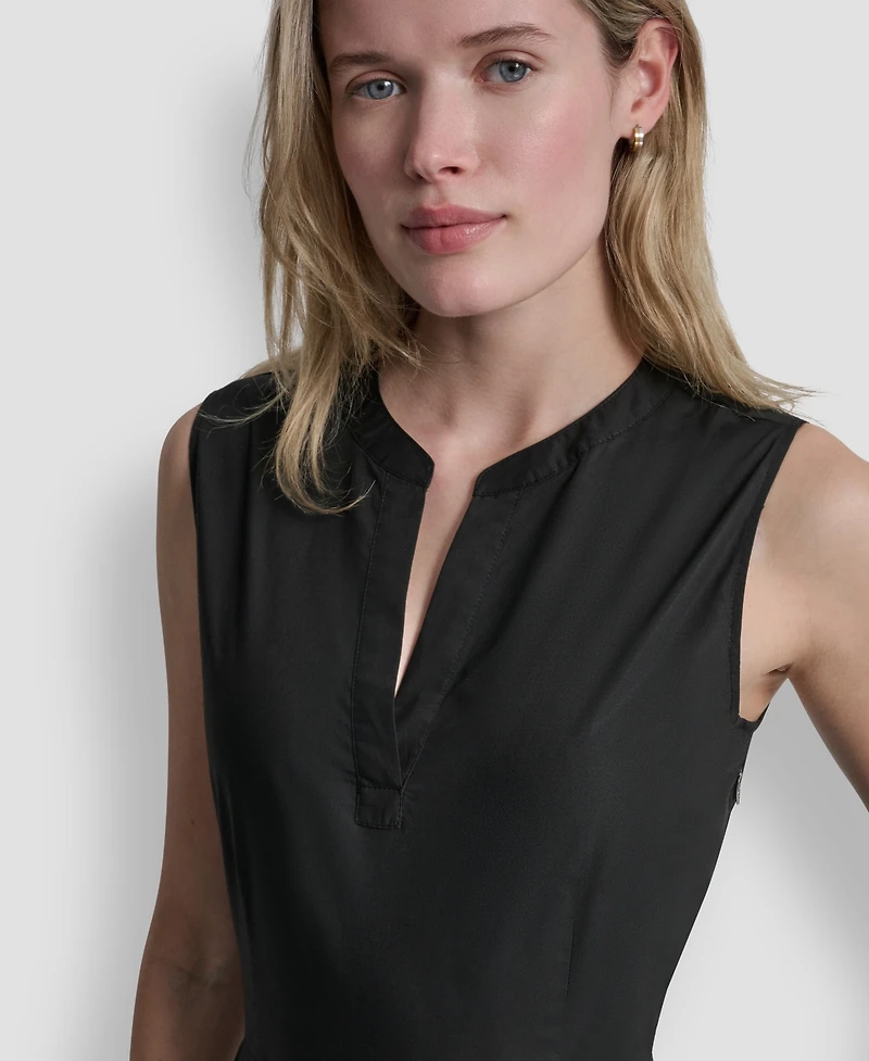 Dkny Jeans Women's Sleeveless V-Neck Midi Dress