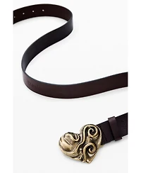 Desigual Women's Leather Heart Belt