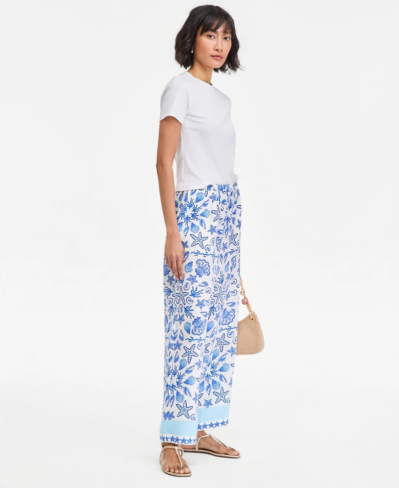 On 34th Women's Serene Shores Wide-Leg Pull-On Pants, Macy's Exclusive