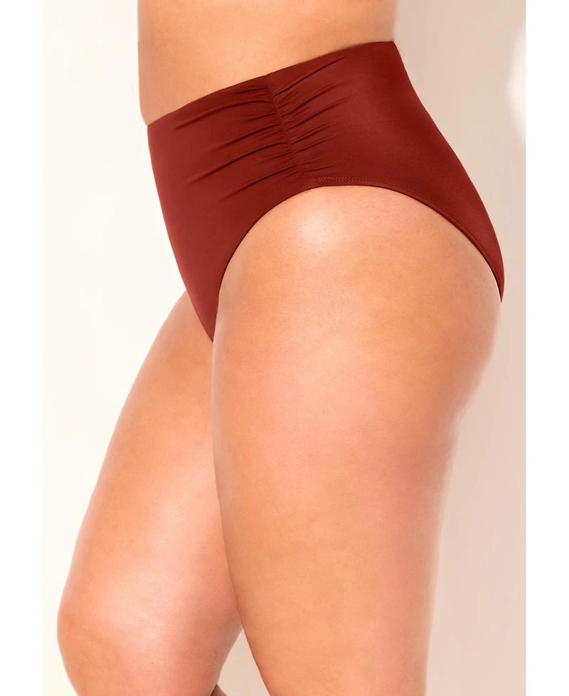 Swimsuits for All Women's Side Shirred High Waist Swim Brief