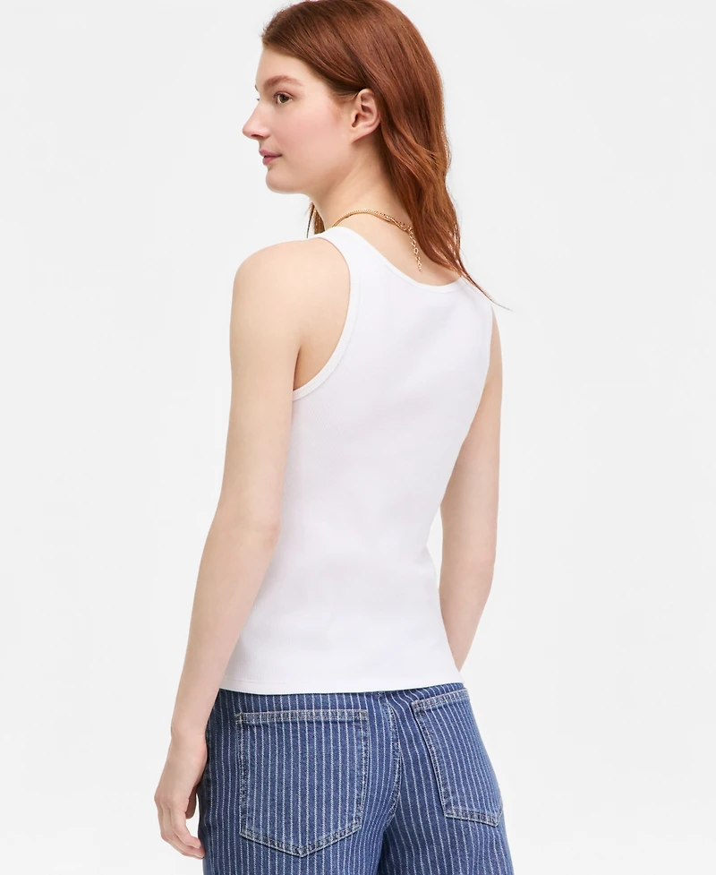 On 34th Women's Scoop-Neck Henley Tank Top, Macy's Exclusive