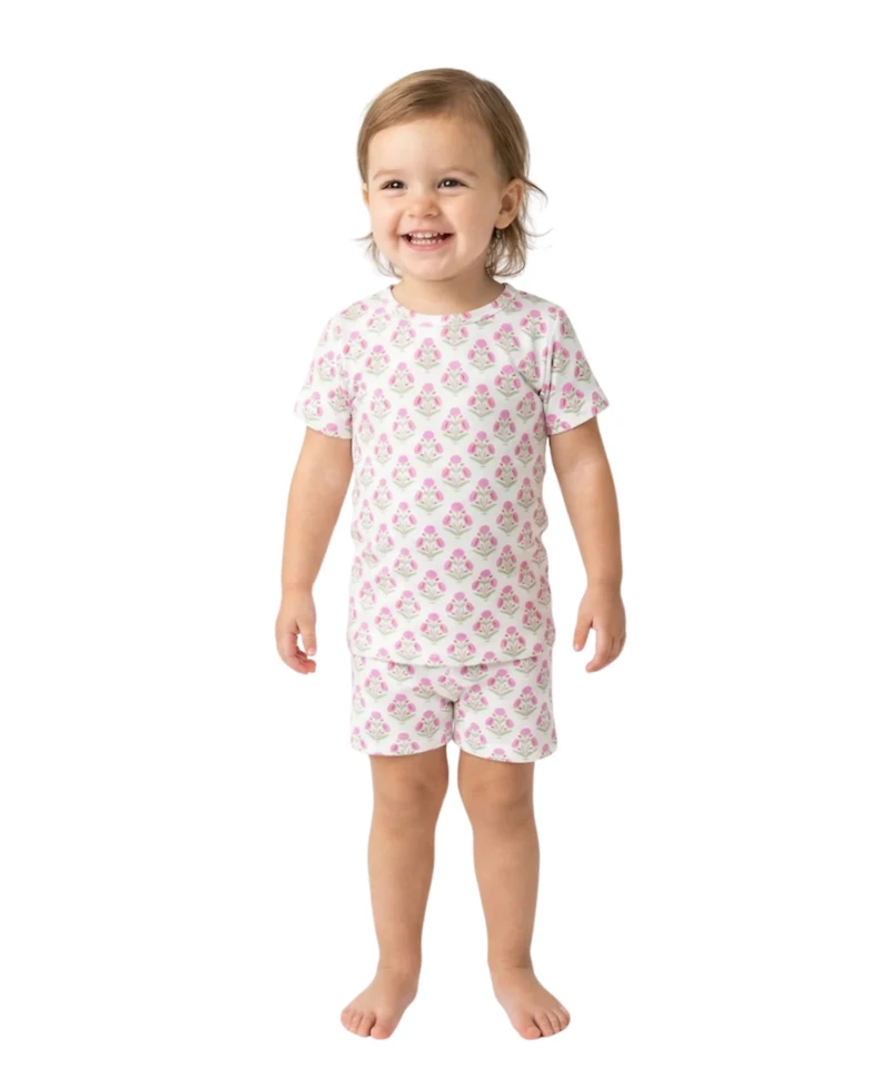 Motette Baby Girls Pink Posy Pajama Set