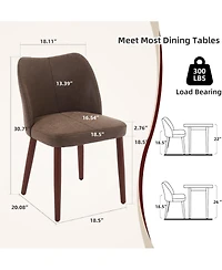 gaomon Leather Dining Chairs Set of 2, Upholstered Wingback Chairs with Wood Legs