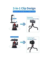 Canon Eos R50 V Mirrorless Camera Body | 4K Video, Dual Pixel Af, Flip Screen | Vlogging Kit w/ Wireless Lavalier Microphone Set, Octopus Flexible