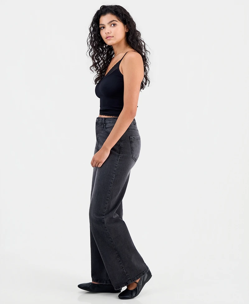 Celebrity Pink Juniors' Elastic-Back Wide-Leg Jeans