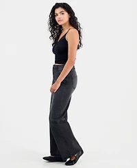 Celebrity Pink Juniors' Elastic-Back Wide-Leg Jeans
