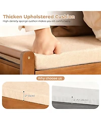 Yigii Shoe Bench 3 Tier Entryway Storage Rack with Side Holders Removable Cushion