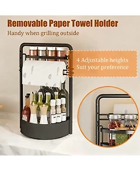 Yigii Rotating Spice shelf Paper Towel Holder 2 Tier Lazy Susan Kitchen Countertop