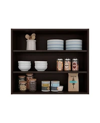 Depot E-Shop Ida Wall Shelf Shelves, Dark Walnut