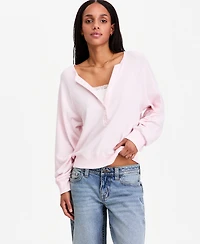 Hippie Rose Juniors' Twofer Long-Sleeve Henley Lounge Top