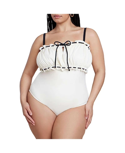 Eloquii Plus Ruched Bandeau One Piece