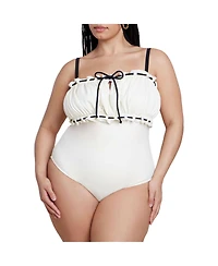 Eloquii Plus Ruched Bandeau One Piece