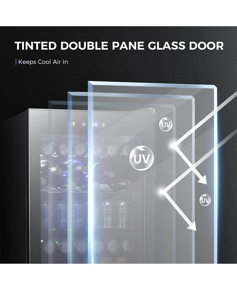 Antarctic Star 3.2 Cu. Ft. Beverage & Wine Cooler with Digital Touch Display