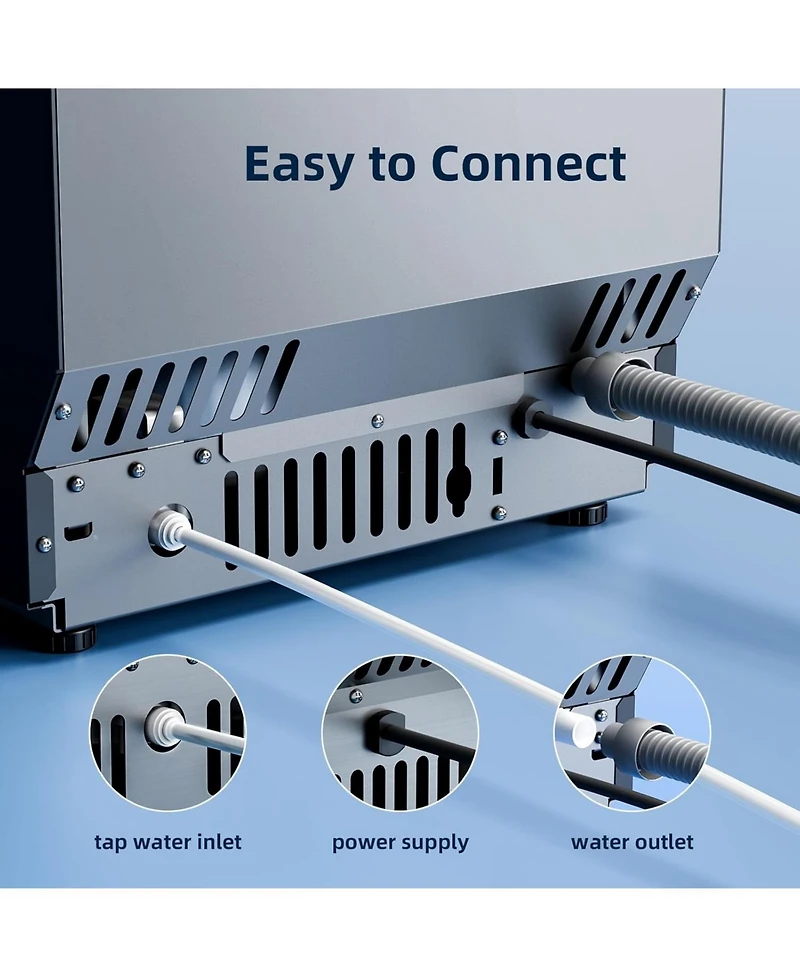 Antarctic Star Freestanding Commercial Ice Maker, 66 lbs. Daily Capacity with Lcd Display