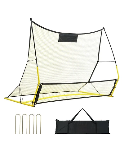 Mecale 71 x 40 Inch 2-in-1 Soccer Rebounder Net with Carry Bag