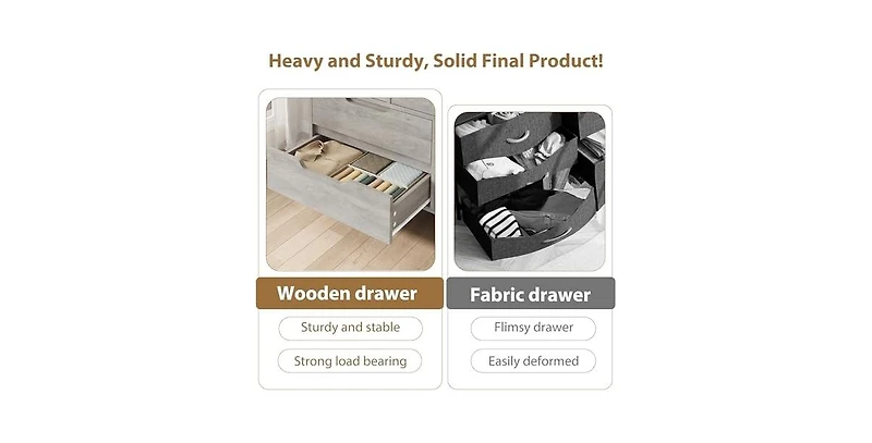 gaomon 7 Dresser for Bedroom, 55" Wide Dresser, Freestanding Horizontal Drawer with Storage
