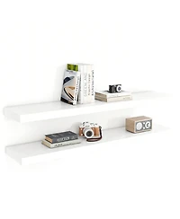 Yigii Floating Shelves Wall Mounted Set of 2 Rustic Wood Storage Shelf